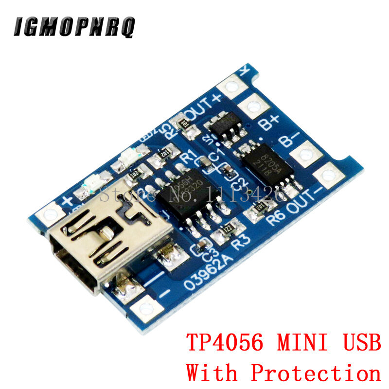 5pcs Micro USB 5V 1A 18650 TP4056 Lithium Battery Charger Module Charging Board With Protection Dual Functions 1A Li-ion