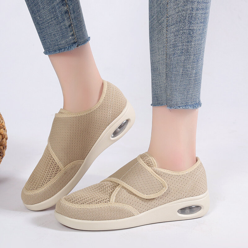 Zapatillas de correr con cojín de aire para mujer, zapatos planos transpirables, cómodos, informales, para caminar al aire libre, nueva marca