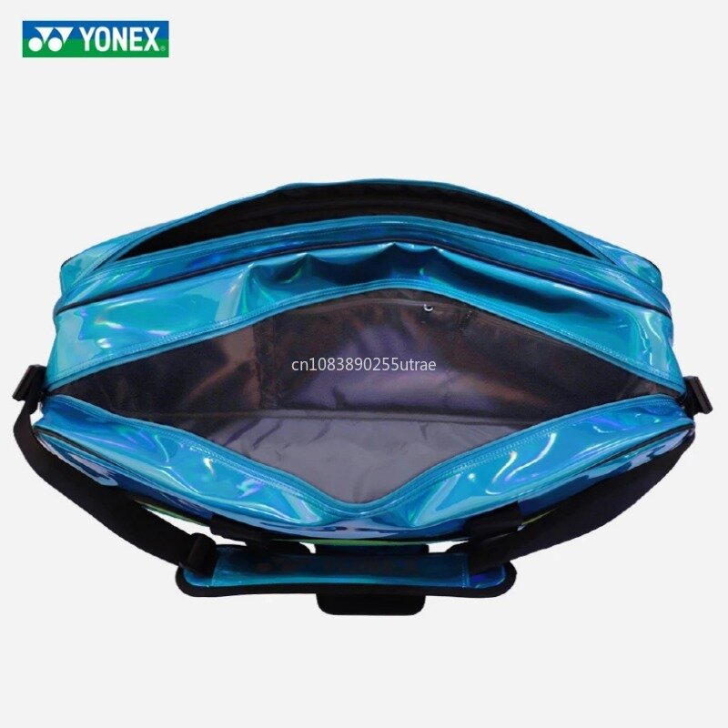 YONEX High Quality PU Leather Badminton Racquet Sports Bag Tennis Bag Waterproof Competition Large Capacity Blue Brand New