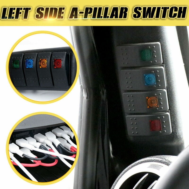 Panel de cápsula de interruptor de pilar A de coche, balancín lateral izquierdo para Jeep Wrangler JK 2007-2017