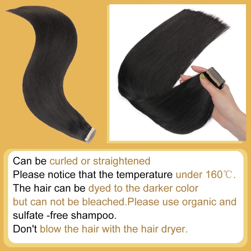 ShowCoco-cinta de doble estiramiento en extensión de cabello humano, 100% cabello humano, Color Ombre, extremos gruesos, Remy recto, 14 "-24", alta densidad