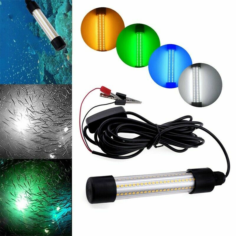 Led lâmpada submersível para a pesca, lâmpada impermeável para peixe localizador, subaquático, ip68, 1200lm