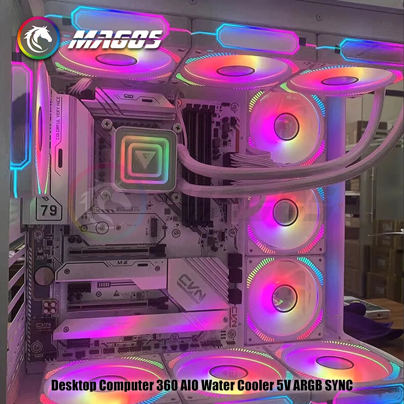 1700 ألعاب الكمبيوتر خزانة 360 مبرد الماء ARGB المبرد مرآة مروحة اختياري لتقوم بها بنفسك برودة AM5 مياه التبريد وزارة الدفاع