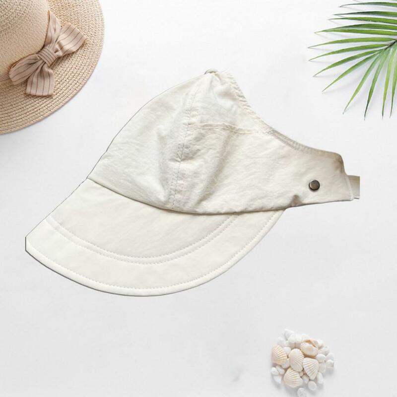 Elegante chapéu de proteção solar para mulheres, chapéu pico com circunferência ajustável, bolso lateral, caminhada e viagem