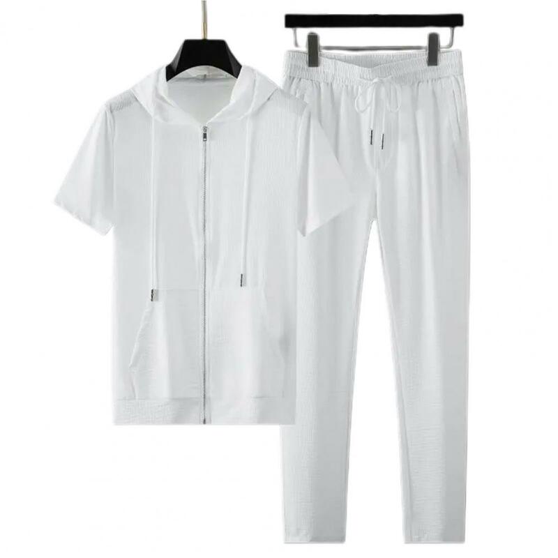 2 teile/satz hochwertige Sommer Trainings anzug tragen widerstands fähige T-Shirt Hosen Set lässige Schweiß absorption
