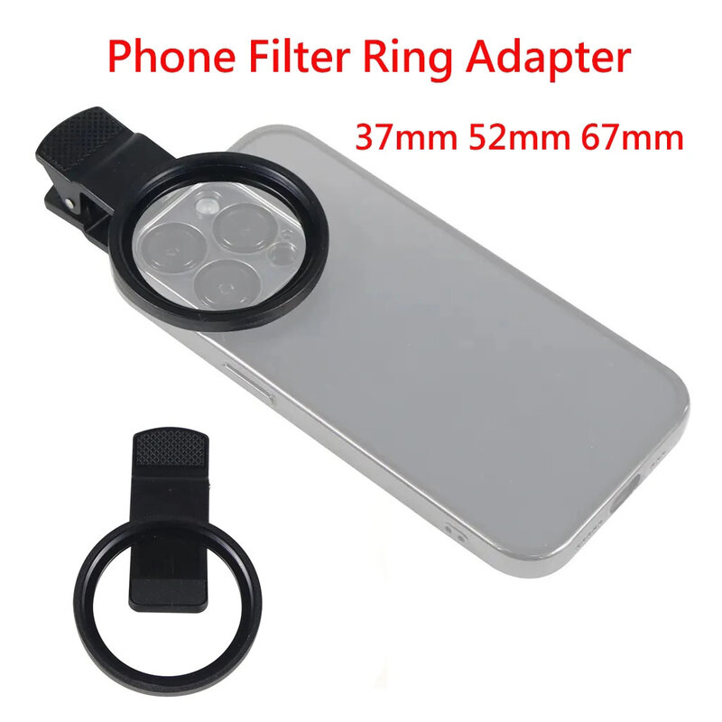 Adaptateur de filtre étoile UV ND CPL, filtre de smartphone, bague d'adaptation pour iPhone 15 13 14 12 Pro Max, 37mm, 52mm, 67mm