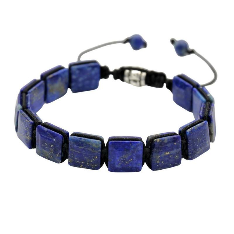 10มม. Lapis Lazuli สร้อยข้อมือถักหินธรรมชาติ Bohemia Punk Man ผู้หญิงมิตรภาพเสน่ห์สร้อยข้อมือเครื่องประดับทำมือ