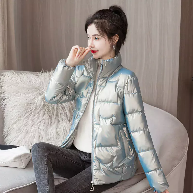 Парка женская однотонная с воротником-стойкой, модная повседневная универсальная простая шикарная утепленная ветрозащитная куртка в Корейском стиле, зимнее непромокаемое пальто