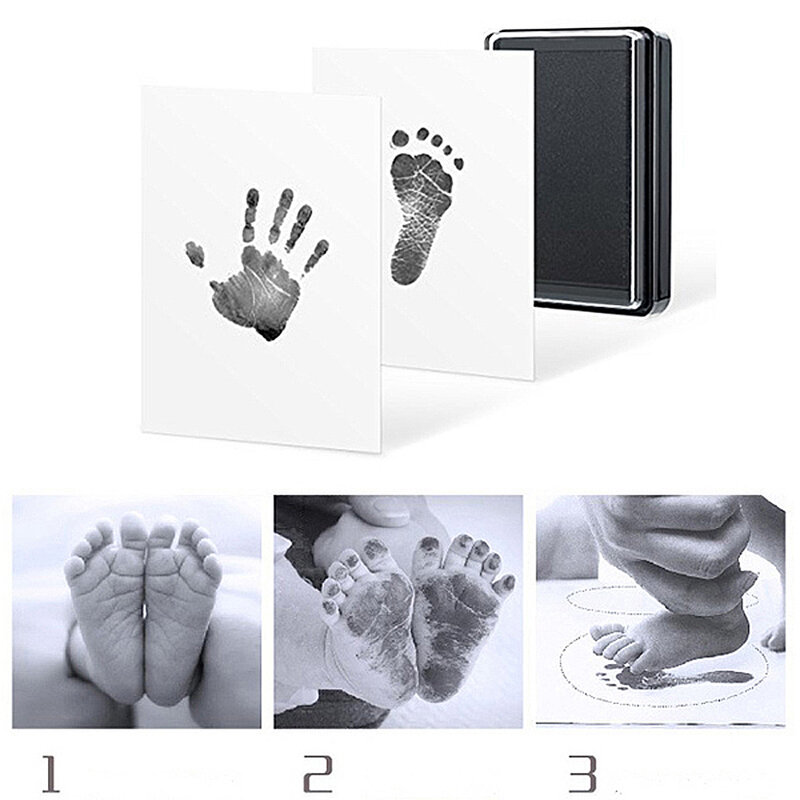 Kit cetak jejak tangan ramah lingkungan bayi, tidak beracun perlengkapan cetak tangan untuk bayi baru lahir