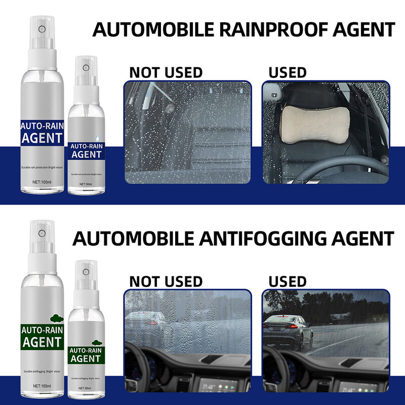 100ML okno samochodu szklana folia przeciwdeszczowa powłoka przeciwmgielna środek wodoodporny powłoka Spray do przedniej szyby lusterko wsteczne