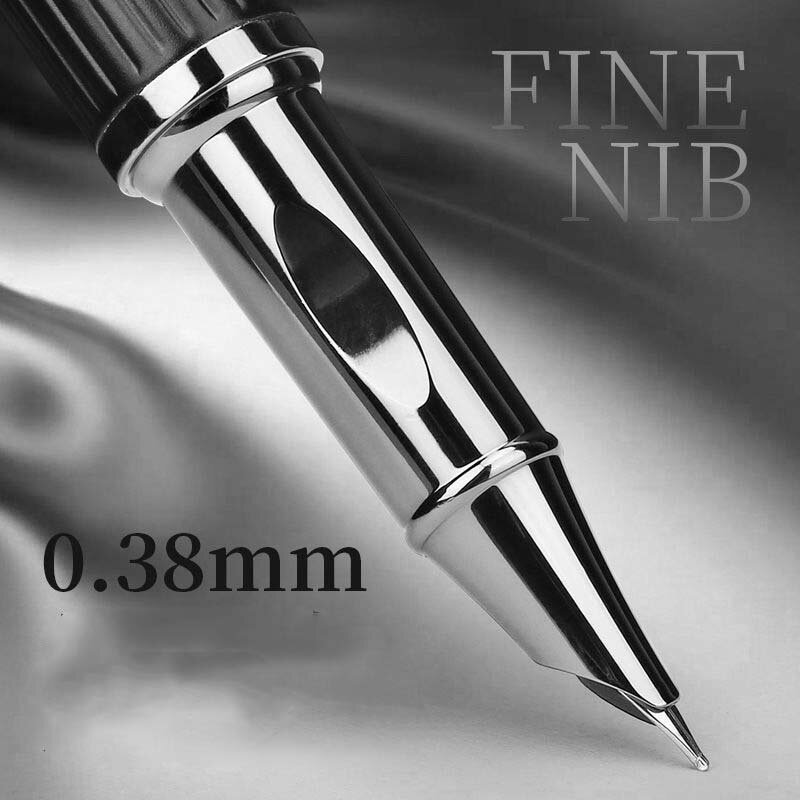 Высококачественный набор 727 перьевая ручка, металлические чернильные ручки, матовый черный F перьевой преобразователь, наполнитель, деловая офисная искусственная ручка