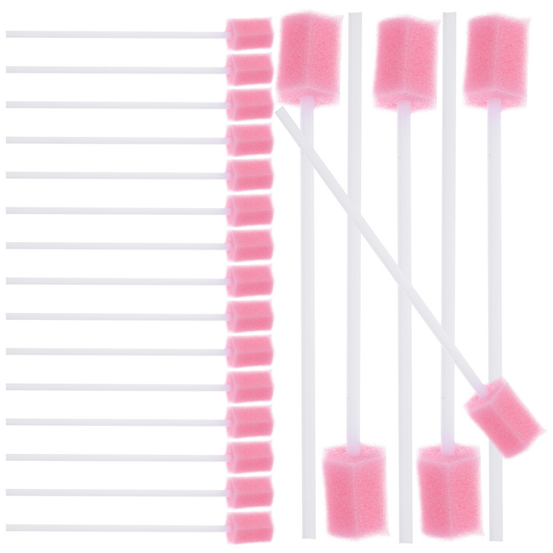 일회용 구강 관리 스펀지 면봉, 아기 치아 청소 브러시, 스폰지 면봉 치아 (핑크), 아이소프로필 물 스틱