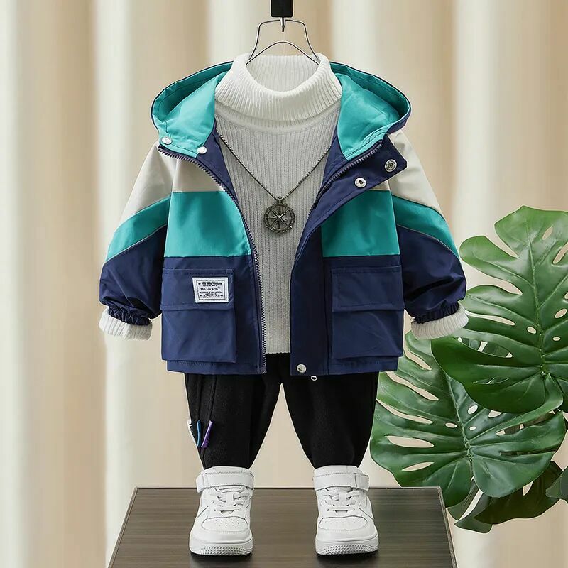 Chaqueta con capucha para niño y bebé, abrigo informal coreano, rompevientos, primavera y otoño, novedad de 2023