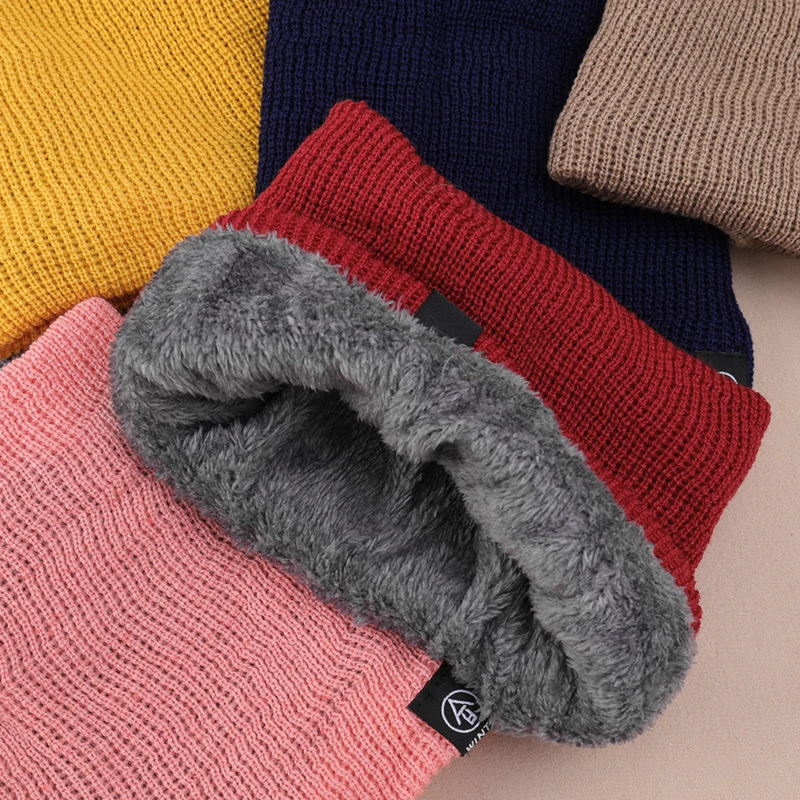 Windproof Winter Keep Warm Scarf for Women Mens Scarf Thicken Wool Collar Scarves Scarf Cotton Knitted Ring Solid Colors Scarves