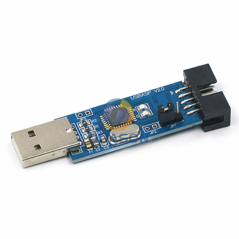 1Set USBASP USBISP AVR Programmer USB ATMEGA8 ATMEGA128 ATtiny/CAN/PWM 10Pin Wire Module DIY + 10Pin To 6 Pin Adapter Board