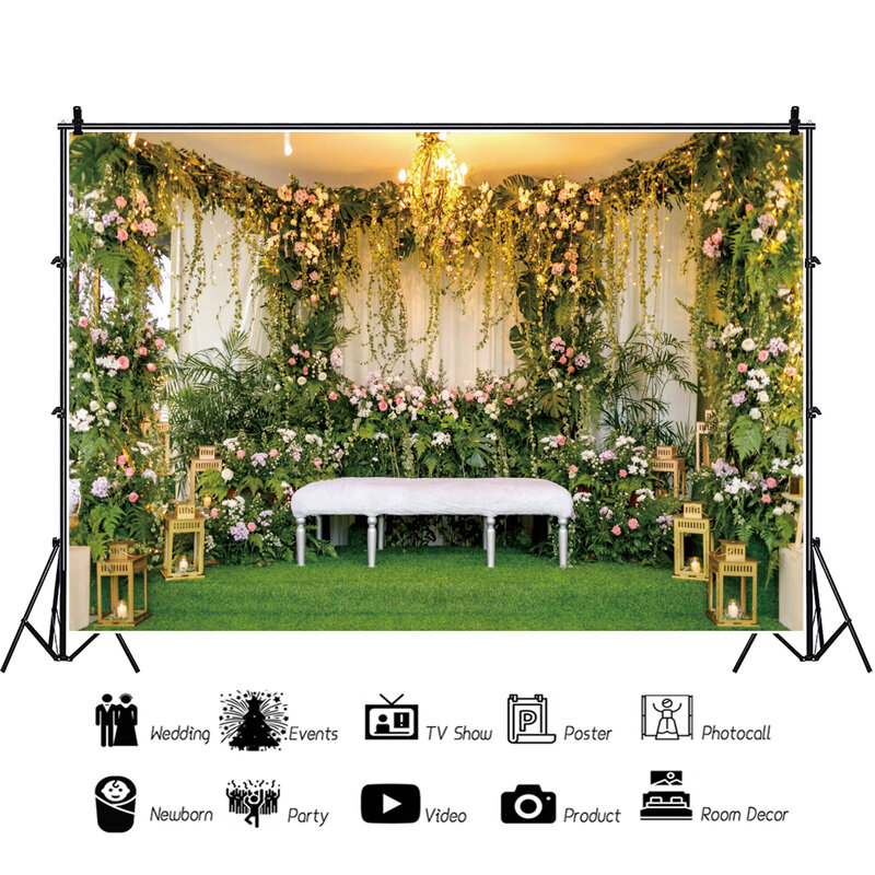 Wedding Backdrop For Ceremony Bridal Shower Floral Flower Wall Background Miss To Mrs Engagement Bride To Be Banner Photo Props