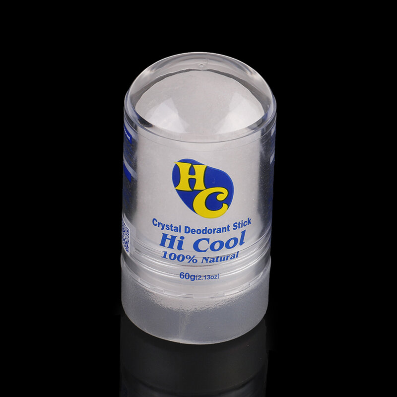 Deodoran stik aluminium portabel, penghilang ketiak kristal alami antikeringat