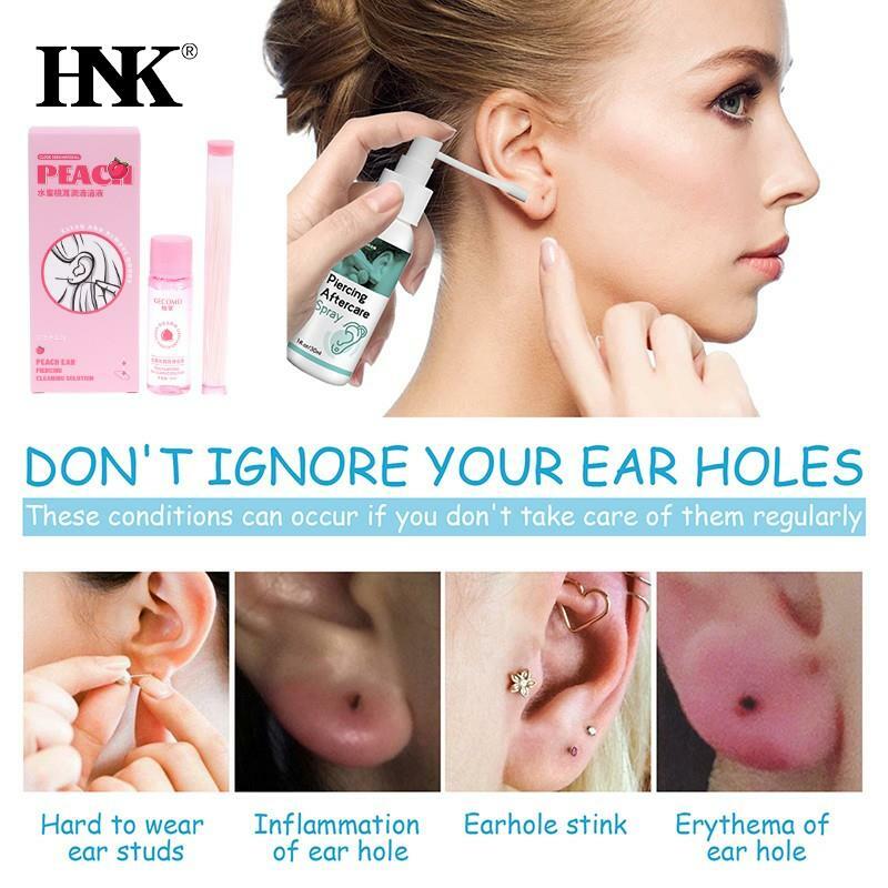เจาะหูทำความสะอาดชุด Herbal Fresh Mint Solution ทันตกรรมไหมขัดฟันหู Aftercare ชุดกล่องเครื่องมือต่างหู Hole Cleaner 15/30ml