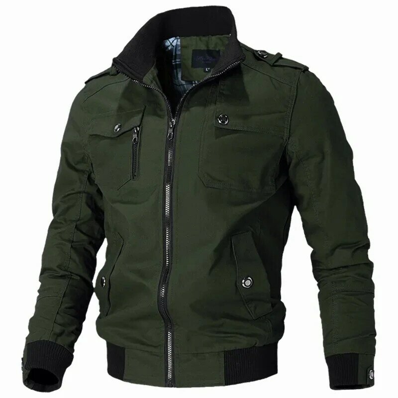 Jaquetas militares táticas masculinas, jaquetas piloto, casaco de algodão do exército, roupas casuais para carga, moda, primavera, outono, inverno