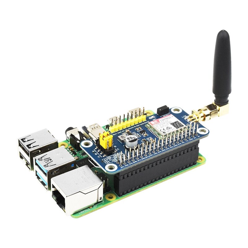 Módulo de comunicação sem fio SIM7028, Suporta comunicação global com antena, NB-Iot Hat para Raspberry Pi