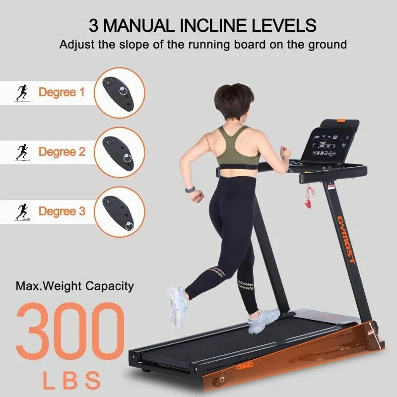 Treadmills for Home 2.5HP Folding Treadmill with LCD Display,Incline Treadmill 300 LBS Weight Capacity for Walking and Running