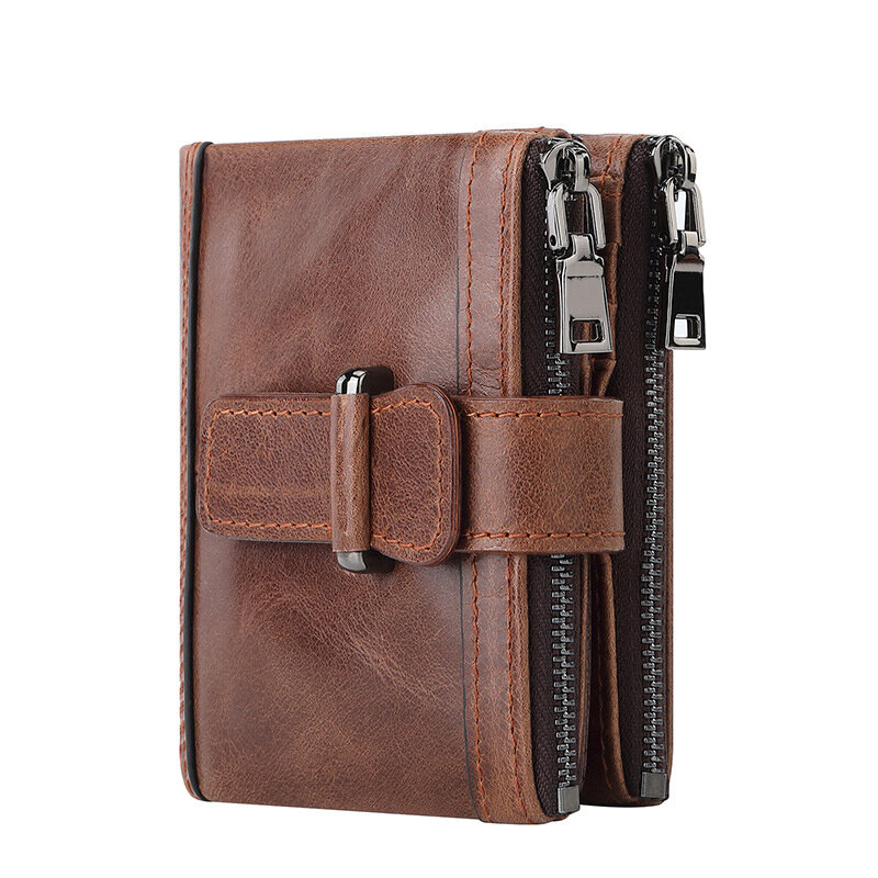 Роскошный дизайнерский кошелек для мужчин, бумажники из натуральной кожи с RFID-защитой, Мужской винтажный держатель для карт