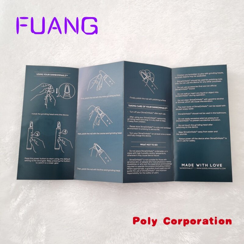 Custom  Wholesale High Quality Customized Folding Paper User Manual Instructions Printing.