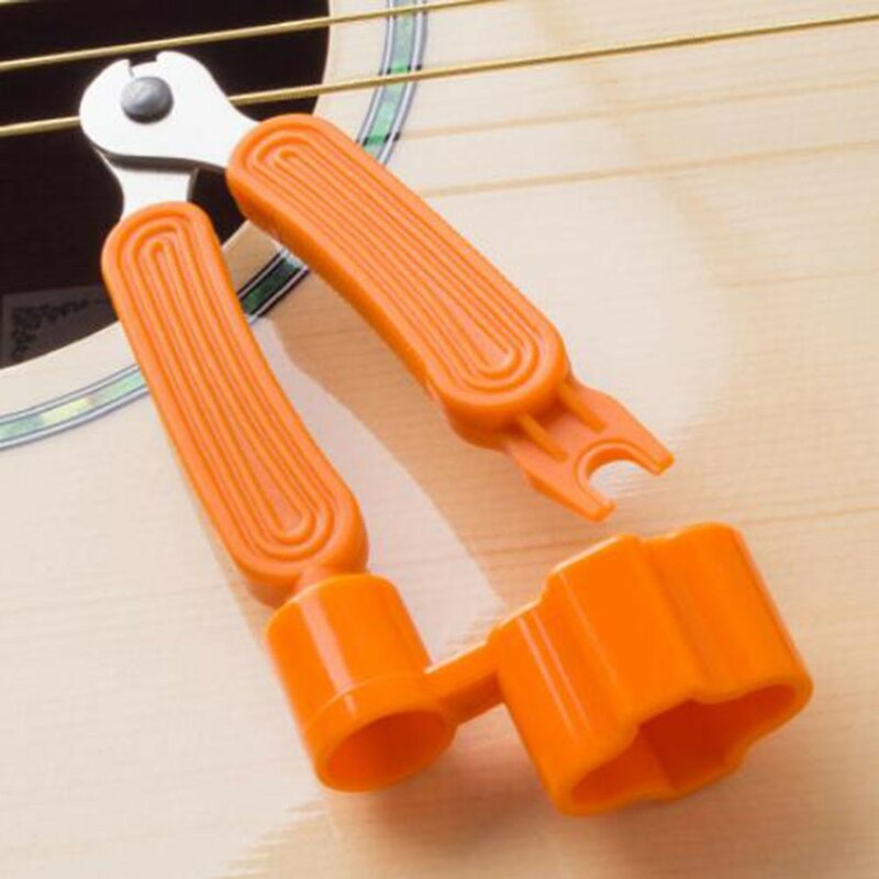 Alat reparasi gitar Winder senar abu-abu kunci pas putih 30g pengganti jembatan logam + penarik oranye ABS Praktis Portabel