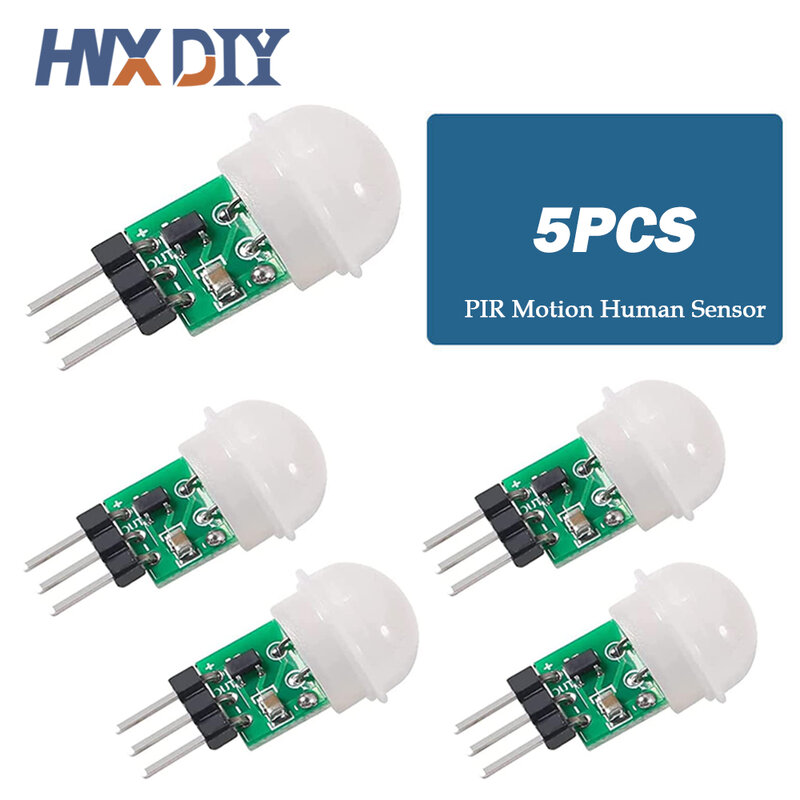 1-10 Buah Modul Detektor Otomatis Sensor Manusia Gerak PIR Inframerah Piroelektrik IR Mini AM312 Sensor DC 2.7 Hingga 12V