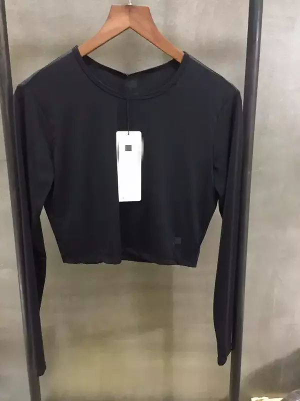 Camiseta esportiva fina de manga longa nano feminina, de secagem rápida, tricolor, moda, 2023