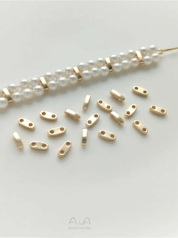 14K złote koraliki retencyjne wielopasmowe łączniki DIY ręcznie robione bransoletki biżuteria materiały akcesoria