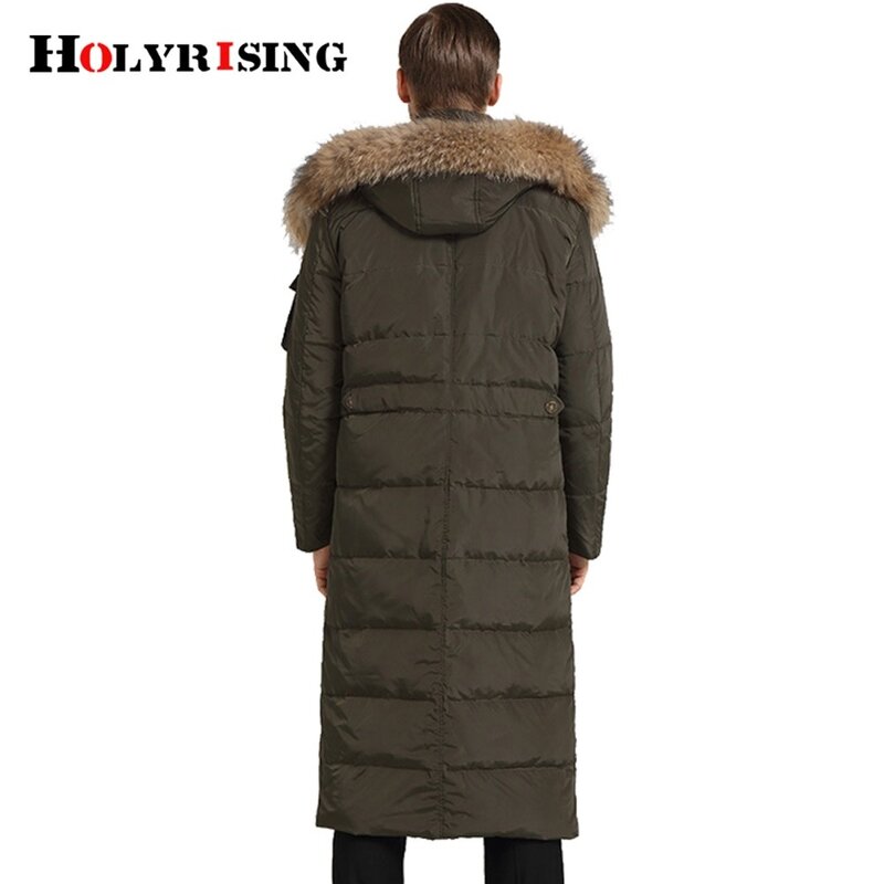 Jaqueta com capuz para homens, casaco de luxo, roupas quentes, Holyrise, inverno, 18226