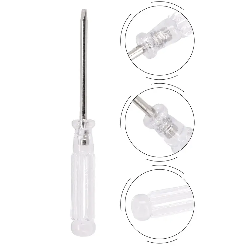 1Pc 3.74Inch Crystal Transparent Handle Screwdriver Toy Small Mini Screwdriver Repair Tool Slotted Cross Screwdrivers Hand Tools