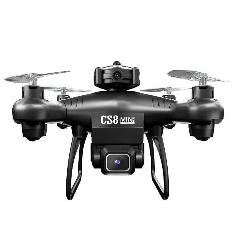 CS8 Drone Mini 4K 6K kamera ganda HD, mainan Quadcopter RC kamera ganda 360 kendali jarak jauh sudut lebar dapat disesuaikan