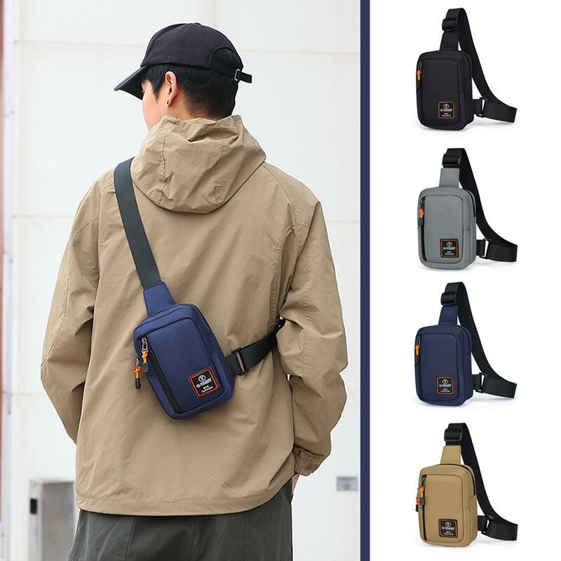 Breast Bag Men's Oxford Cloth Phone Bag Multi-Layer Strap And Bag Storage Detachable Shoulder Adjustable Crossbody Fashion O0S5