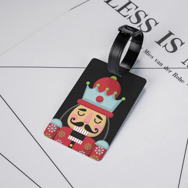 Nutcracker Luggage Tag Cartoon Soldier Toy Christmas Gift Suitcase Baggage Privacy Cover ID Label