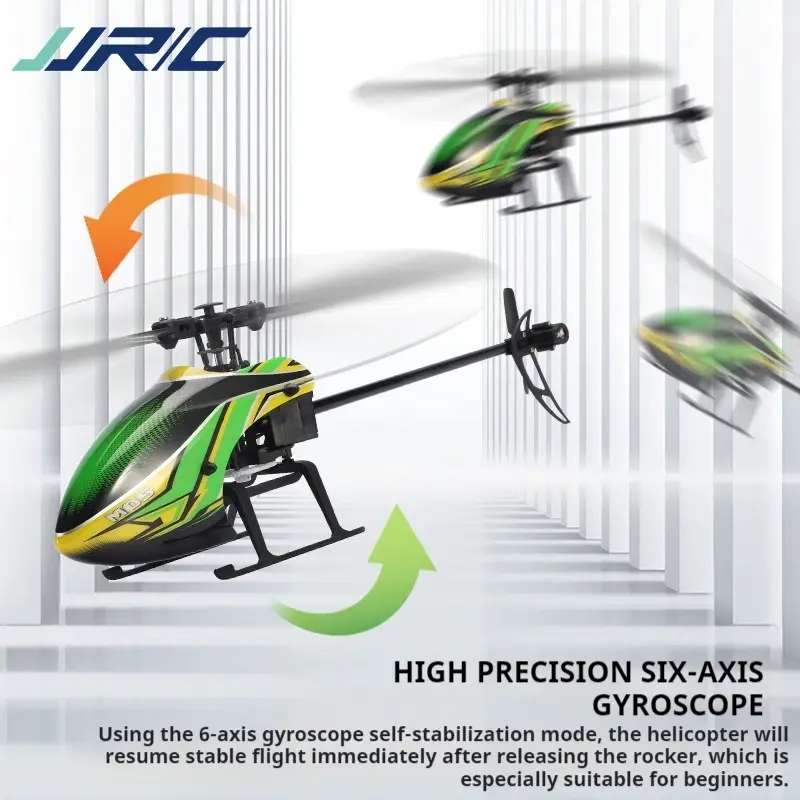 JJRC-helicóptero de una sola paleta con Control remoto, juguete giroscopio de 6 ejes, 2,4g, autoestabilizador, alto, 4 canales