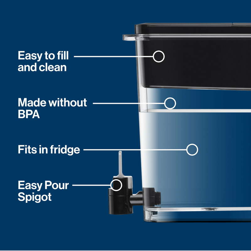 Brita Ultramax Polystyreen 27-Cup Zwart Waterfilter Dispenser, Met Elite Filter