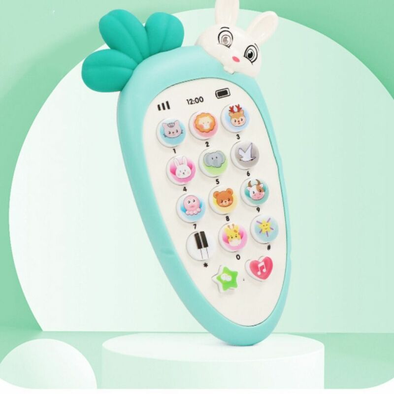 Téléphone portable électronique en silicone pour bébé, jouet vocal, jouet musical du matin, simulation sûre