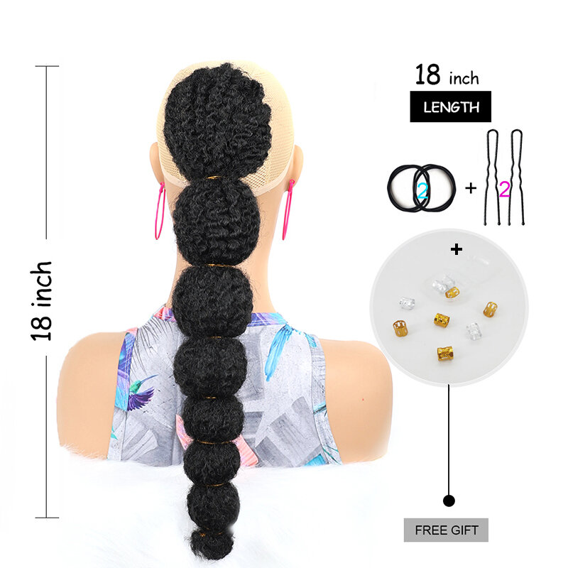 Synthetic Marley Twist Braids Ponytail Drawstring Braiding Afro Kinky Curly Pony Tail Clip in Hair Ponytail Extension for Women
