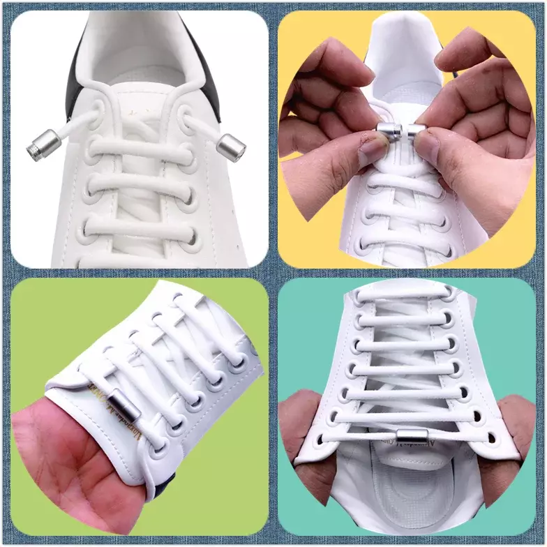 1Pair Elastic Lazy Shoelaces No Tie Shoe Laces Sneakers Flats Shoelaces for Kids Adult Quick Shoelace Fit All Shoes Freeshipping