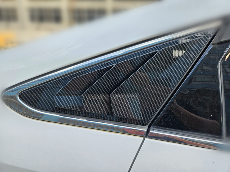 For Hyundai 9th Sonata 2016-2020 Car Rear Louver Window Side Shutter Cover Trim Sticker Vent Scoop ABS Carbon Fiber Accessories