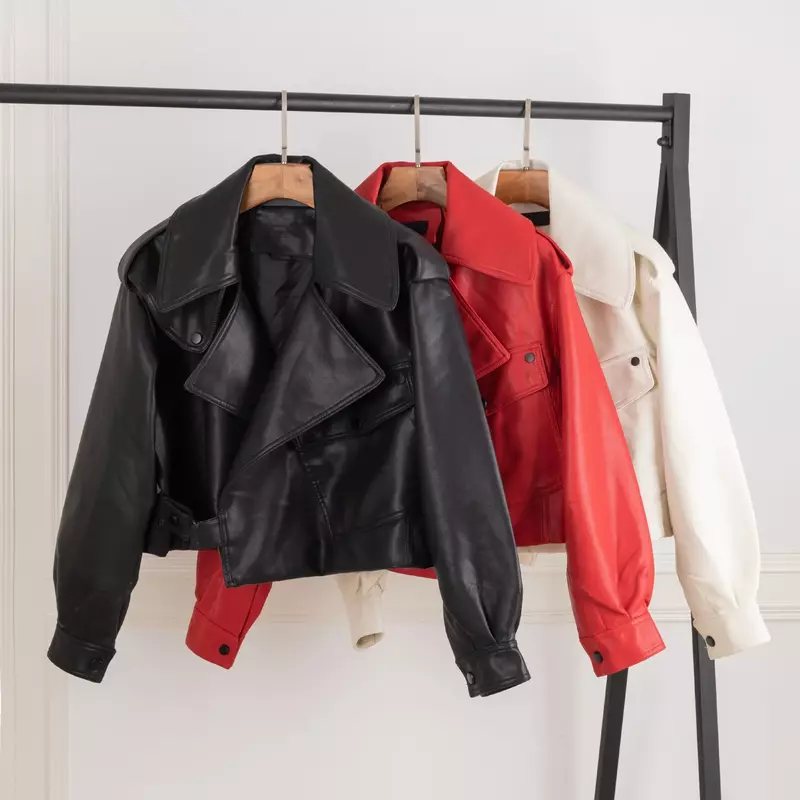 Новинка, женская кожаная куртка для осени и зимы, 2024, женские офисные куртки, женская модная куртка, женская кожаная куртка