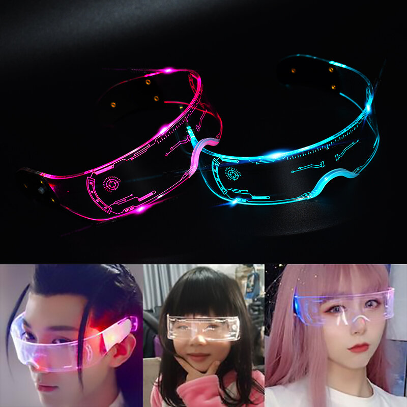 Cool Led แว่นตาส่องสว่างแว่นตากันแดด Cyberpunk แฟลชแว่นตาปาร์ตี้ Rave หน้ากากนีออนของเล่น Vocal Concert แว่นตาตกแต่ง DJ