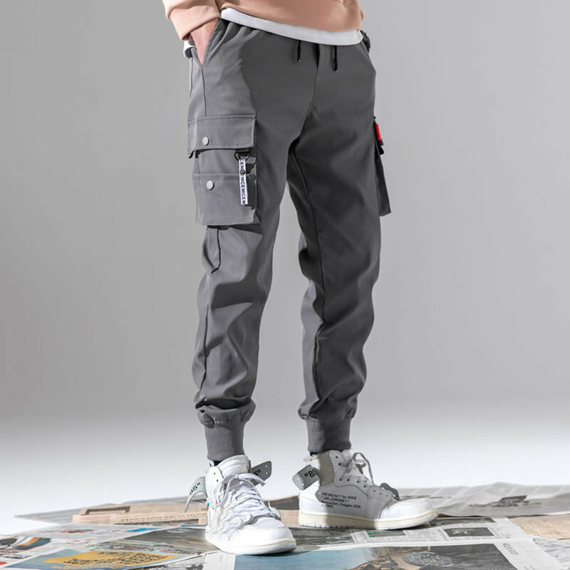 Men's Fashionable Joggers Sports Pants Multiple Pockets Casual Cotton Cargo Pants Gym Sweatpants Trousers Men's Long Pants