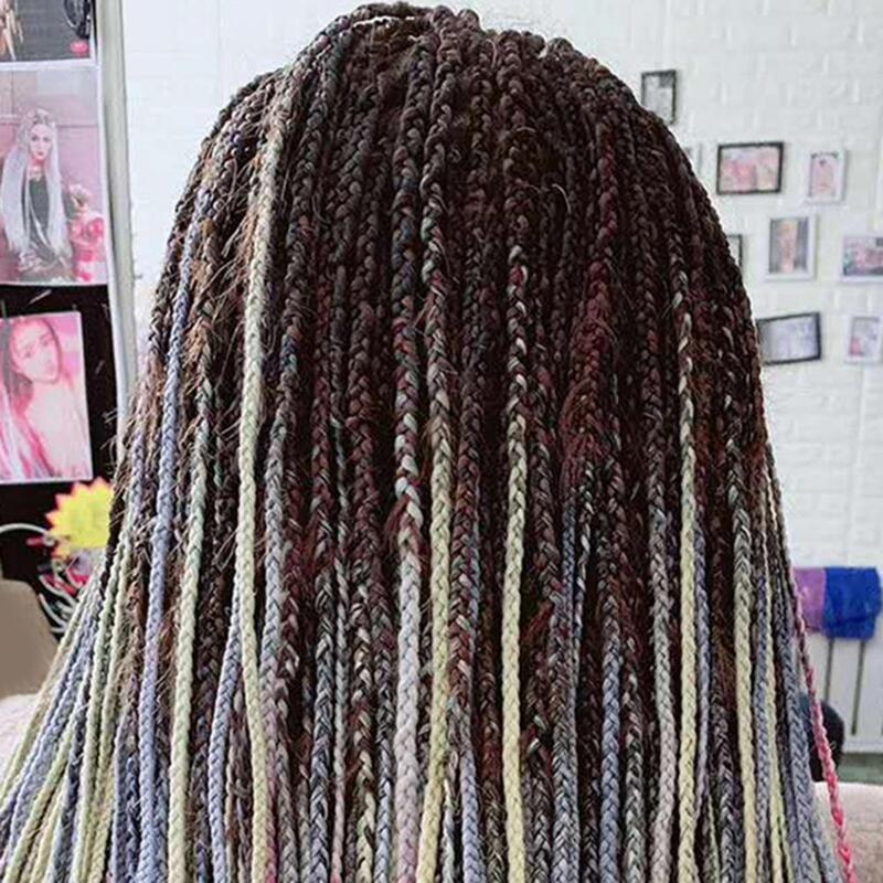 24-calowy warkocz włosy syntetyczne do warkoczy Ombre Jumbo do przedłużania włosów dla kobiet gradientowa peruka w kolorze moda plecione przedłużanie włosów