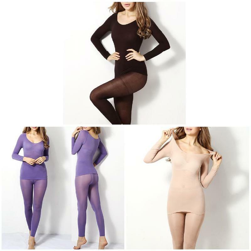 Women Thermal Underwear Set Ultra-thin Breathable Modal Fiber Clothes for Indoor Wear & Outdoor Wear