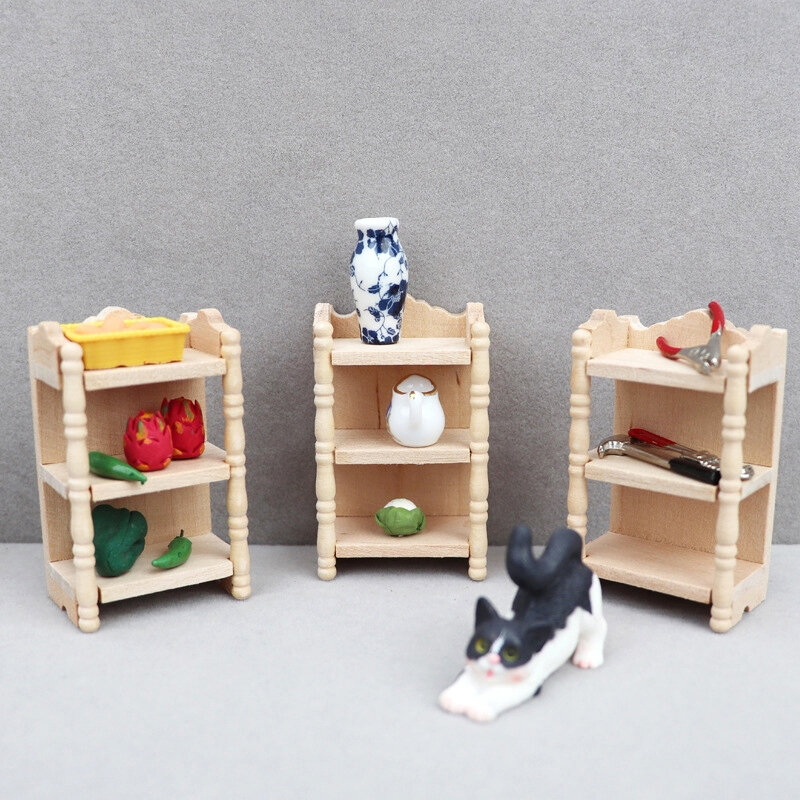 Estante de almacenamiento en miniatura para casa de muñecas, soporte de exhibición, casillero, muebles, modelo de decoración, juguete, accesorio para casa de muñecas, 1:12