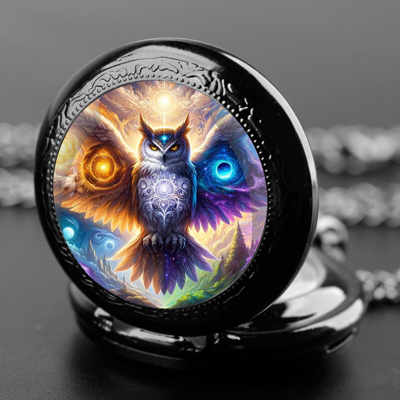 Creativo Cool Owl Design cupola di vetro orologio da tasca al quarzo Vintage uomo donna collana con ciondolo orologio a catena orologio gioielli regali