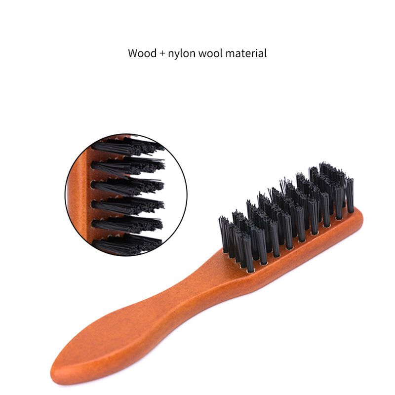 Cepillo de barba con mango de madera para hombres, cepillo de limpieza de cabello suave, peine para quitar el pelo roto, plumero de cuello de peluquería, herramientas de peluquero
